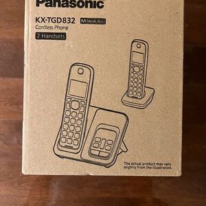 Panasonic Cordless Phone KX-TGD832 - Metallic Black 2 handsets new in box